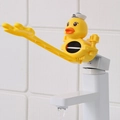 Cute yellow duck faucet extender for kids with navy hat design and splash-proof guard - Navy Hat Duck Extension Switch / Yellow