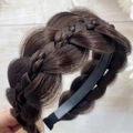 Deep brown fishtail braid headband with high-quality synthetic hair for women - Dark Brown