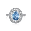 Size 5 / Oval Ice Flower Cut Style (DY120817) / Blue