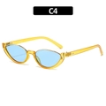 Occhiali da sole cat-eye con montatura gialla trasparente e lenti blu chiaro, colore C4 - Montatura Gialla Trasparente Lente Blu (C4)