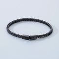 Pulsera para hombre de acero de titanio con acabado negro y cierre rectangular - Estilo de Cadena de Serpiente de Hueso de Dragón (KB184577-KFC) / Negro