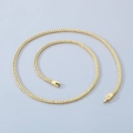 Collana a catena Chopin intrecciata dorata in acciaio inossidabile con chiusura rettangolare - Oro