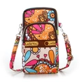 Floral print crossbody arm bag with vibrant paisley pattern and double zipper storage - Rainbow Large Floral