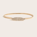 Detailansicht eines goldenen elastischen Metallgürtels mit einer Strass-besetzten Schnalle - Rhombus Strass Schnalle Federkette (Gold)