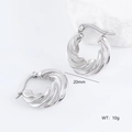 Irregular silver twisted hoop earrings detail showing 20mm size and 10g weight - Large Twisted Texture (款式9)
