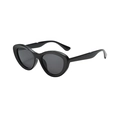 Klassieke zwarte cat-eye zonnebril met glanzende afwerking en donkere glazen - Zwart Frame Zwart Grijze Glazen