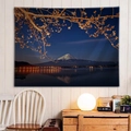 Japanese style tapestry showing Mount Fuji and cherry blossoms for home wall decor - Style 10
