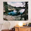 Mountain and lake landscape wall tapestry for scenic indoor home wall decoration - Style 14