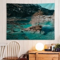 Landscape wall tapestry featuring a scenic mountain lake and forest for home decoration - Style 7