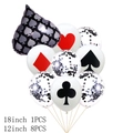 Poker theme balloon set with black and red heart and spade patterns for casino party decor - Poker Balloon Bouquet Style A