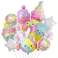Set palloncini per festa a tema gelato e caramelle con palloncini Happy Birthday - Set di palloncini a caramella