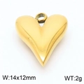 Colgante de corazón dorado para joyería DIY, tamaño 14x12mm, peso de 2g - Dorado