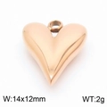 Colgante de corazón dorado para pulseras y collares DIY, accesorios de joyería 14x12mm - Oro rosa