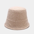 Close-up of the textured beige sherpa bucket hat showing thick warm fleece material - M (56-58) / Beige