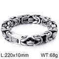 Bracciale bizantino da uomo in acciaio argento con chiusura a scatola e larghezza 10mm - 10mm Colore Acciaio (KB112762-BD)