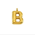 Golden 3D balloon initial letter B pendant in polished stainless steel for women - B-Gold / Letters (without Chain)
