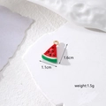 Detailweergave van legering watermeloen plakje bedeltje met afmetingen 1.1cm bij 1.6cm - Watermeloen