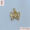 Macro view of crystal zircon butterfly pendant measuring 9.8mm by 10mm for DIY jewelry - 9.8*10mm