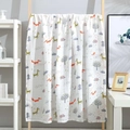 Soft double-layer muslin swaddle blanket with forest animals and tree patterns - Fox and Giraffe