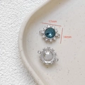 Macro detail of 18k gold plated sunburst pendant with blue zircon, size 17mm x 14mm - 2# White Gold Navy Zirconia