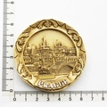 Detailed view of a Prague souvenir resin fridge magnet with 7.5cm diameter ruler measurement - Prague Circle