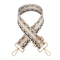 Tracolla di ricambio jacquard geometrico stile etnico con fibbie in metallo oro - Rombo Beige + Fibbia Dorata