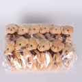 Bulk pack of light brown plush teddy bears with Love ribbons in a clear bag - Khaki
