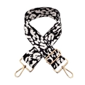 Tracolla regolabile ampia con stampa leopardata bianca e ganci in metallo dorato lucido - Leopardo Bianco (Stile 2)