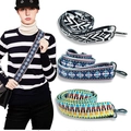 Ethnic style wide crossbody bag strap with geometric patterns and metal buckles - Set of 3 / Ethnic Print Style 1 (Pack of 3)
