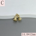 Gros plan d'un pendentif double cloche doré de 14,8x12mm pour la création de bijoux - Double Cloches
