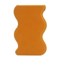 Specchio pieghevole portatile con bordi ondulati in finitura ecopelle arancione - Arancione Vibrante Forma Ondulata