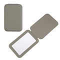 Espejo de maquillaje plegable en cuero PU gris con diseño de bolsillo extrafino - Gris Morandi