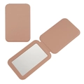 Espejo de maquillaje plegable de cuero PU rosa polvoriento elegante con diseño rectangular - Rosa Sakura