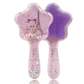 Cute purple star-shaped hairbrush with moving sequins and I love DANCE cartoon print - 05-Beauty Tower Purple