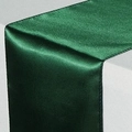 Dark green satin table runner with glossy silk texture for wedding and banquet decor - Dark Green / 30cm*275cm
