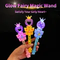 Luminous heart-shaped fairy magic wand in pink, yellow and blue colors for children's parties - Crown Glowing Magic Wand