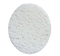 Single white round wood pulp cellulose sponge with natural porous texture for face cleansing - White