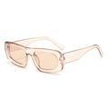 Lunettes de soleil rétro carrées épaisses en ambre avec protection UV monture tendance - Monture Champagne Verres Champagne