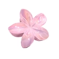 Translucent pink iridescent plumeria flower hair claw clip with glossy resin finish - Transparent AB Color Plumeria [Pink]