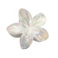 Translucent candy-colored plumeria flower hair claw clip with iridescent pearl finish - Transparent AB Color Plumeria [White]