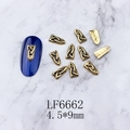 Macro view of retro golden Celtic knot nail art charm with 4.5x9mm dimension labels - Retro Gold Celtic Knot (6662)