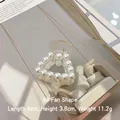 Elegant heart-shaped acrylic hair claw with white pearls and 4cm length detail - 8# Fan/Heart Shape - 4cm