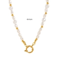 Chaîne de Grosses Perles 8mm 45+5cm Avec Fermoir Marin