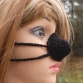 Handmade black crochet nose cover for Halloween party and photo props - 5CM Diameter / Black