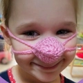 Handmade pink crochet nose warmer for kids, funny winter accessory for party costumes - 5CM Diameter / Pink