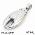Vintage Edelstahl Silber Krabbenschere Anhänger 69x32mm schwerer Metall Schmuck - Stahlfarbener Anhänger (KP120339-KJX)