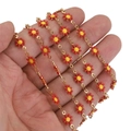 Goldene Kette mit rot-gelben Emaille-Gänseblümchen für DIY-Halsketten und Armbänder - Stil B Gemischte Blumen / Stil B Goldene Basis Rot