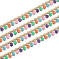 Golden stainless steel chain with vibrant colorful enamel beads for DIY jewelry making - Rainbow