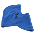 Detail of blue fleece winter hood with adjustable black drawstring for outdoor warmth - M (56-58cm) / Blue