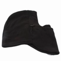 Detail of black fleece balaclava with adjustable drawstring and spring toggle buckle - M (56-58cm) / Black